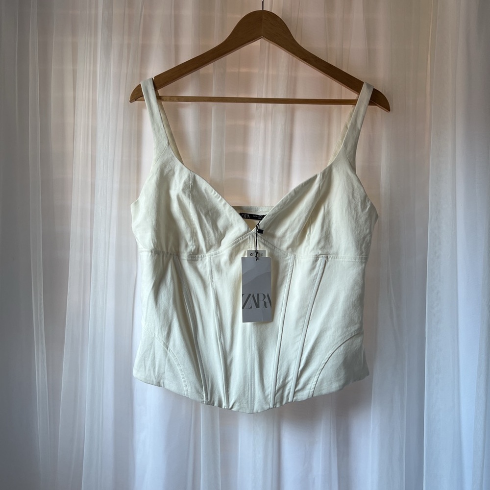 Zara White Corset Top - Picture 1 of 5